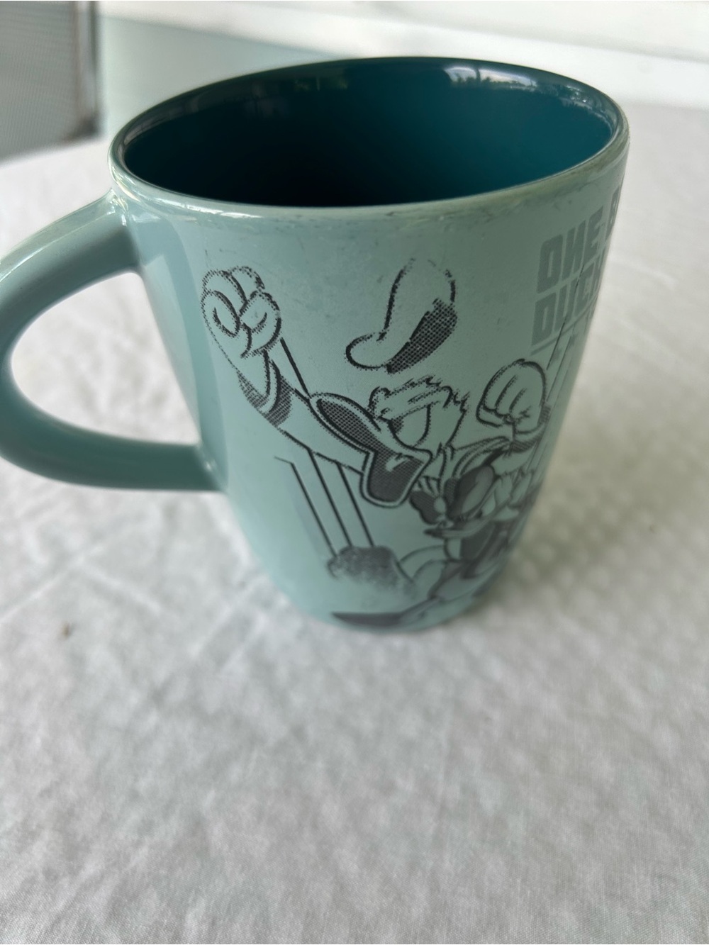 Disney Donald Duck Coffee Mug Cup “ONE BAD DUCK” Est.1934 Blue Ceramic - Picture 4 of 6